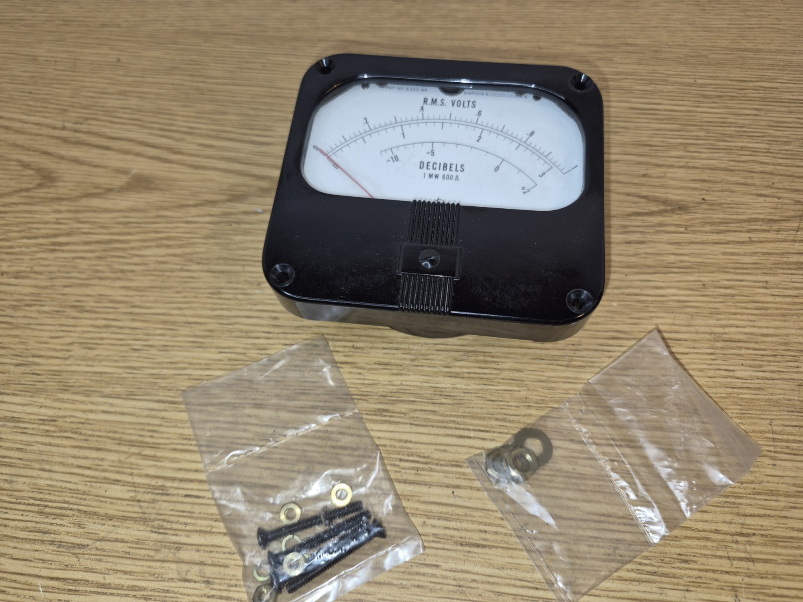 Vintage Hewlett Packard Model HP 1120-0005 Voltmeter Panel Only