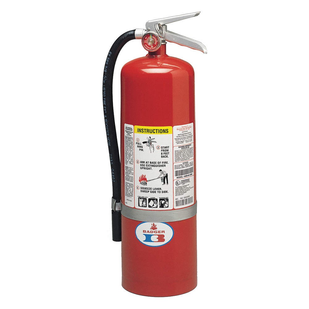 BADGER 10-MB-8H Fire Extinguisher,Steel,Red,ABC 36MA29