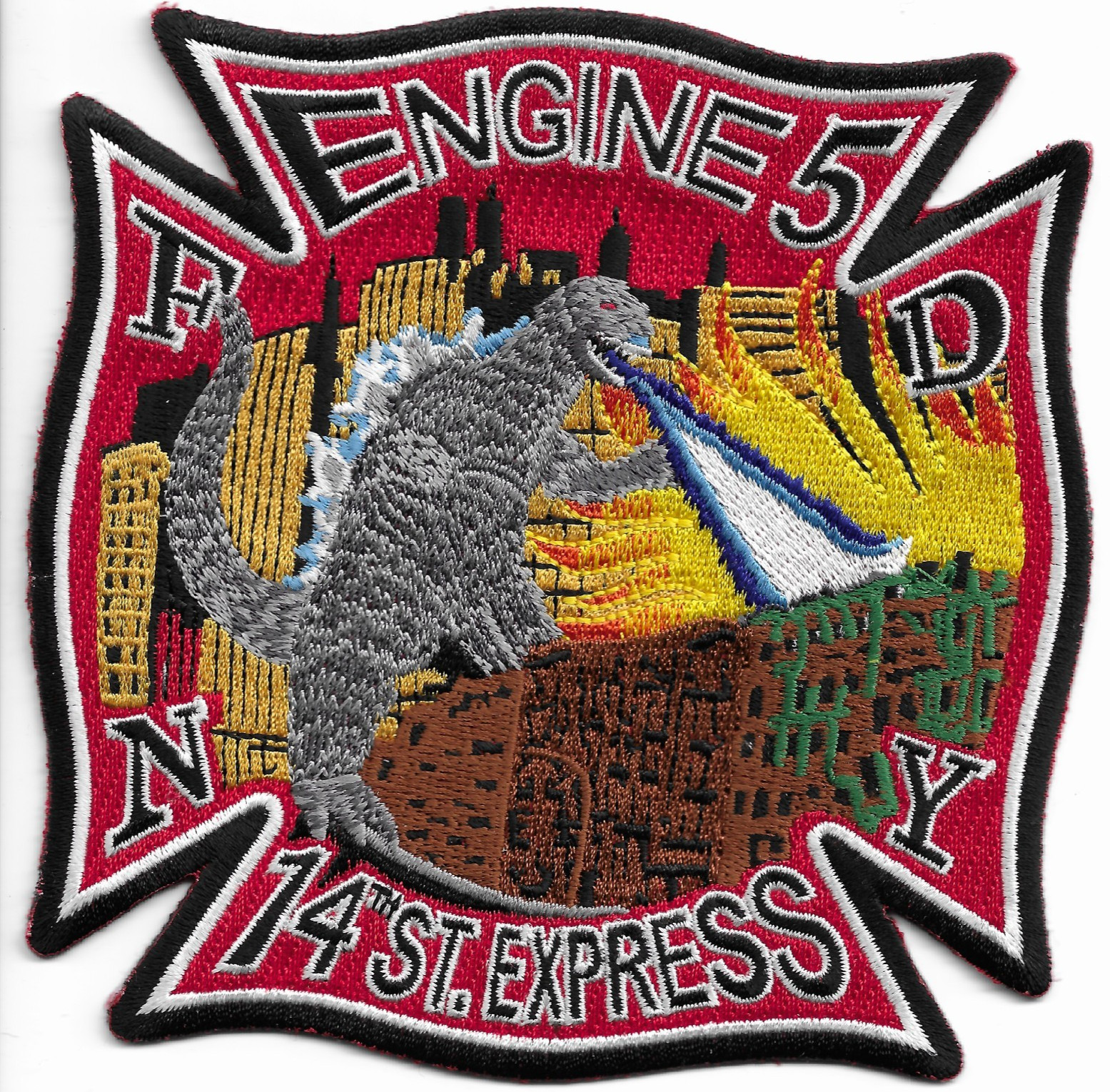 New York City - FDNY Engine - 5 "GODZILLA", NY (5" x 5") fire patch