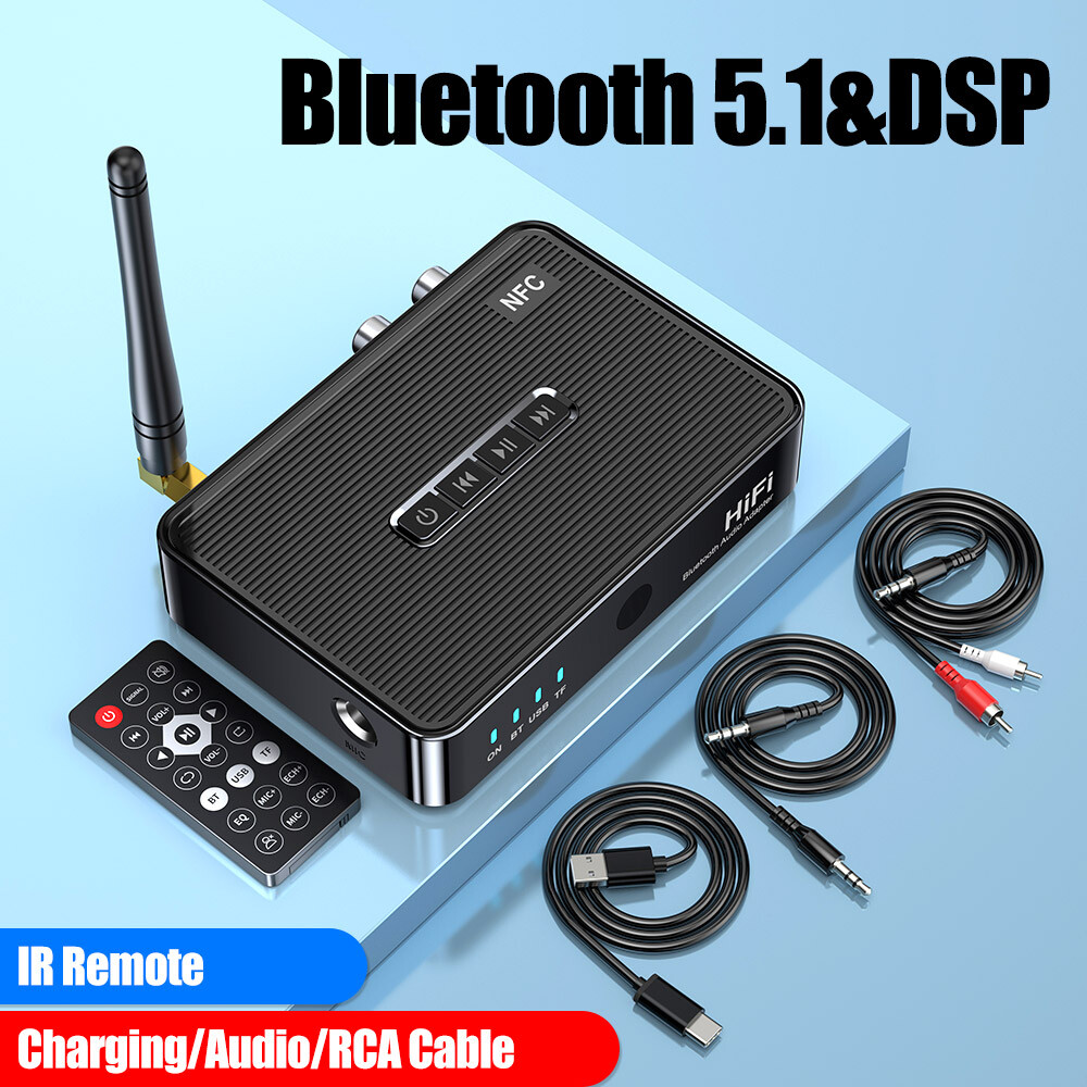 Bluetooth 5.1 Receiver Wireless Audio Adapter Support 6.5MM Home Stereo