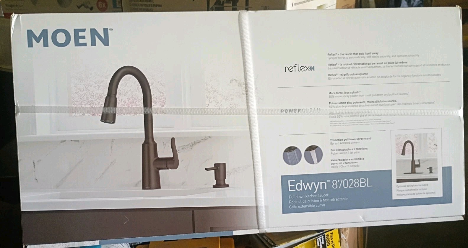Moen Edwyn Matte Black Single Handle Deck-mount Pull-down Kitchen Faucet 87028BL
