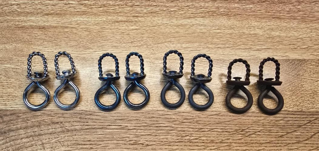 1 PAIR Fancy Rein Chain Swivel -4 Color Options: Blued, Black, Patina, Stainless