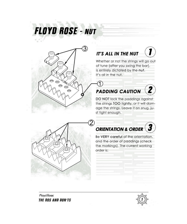 Floyd Rose Chrome Locking 42mm-R12/AS Nut for Floyd Rose String Retaining System