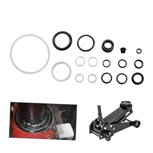 Floor Jack Seal Kit, 3 Ton Horizontal Hydraulic Jack O-Ring Seal with Oil 17PCS
