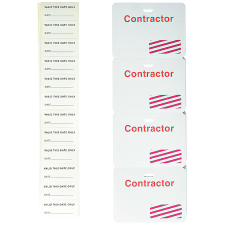 Brady 95641 Card Clip On Badge, Paper, 3 In W, Red, 500 Pk
