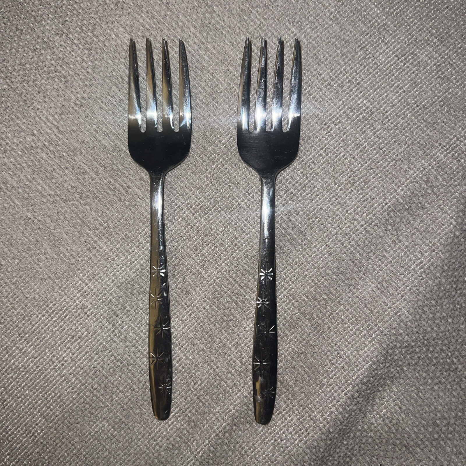 Armack Stainless 5-stars Starburst Tapered Atomic SALAD FORK 6” Set Of 2