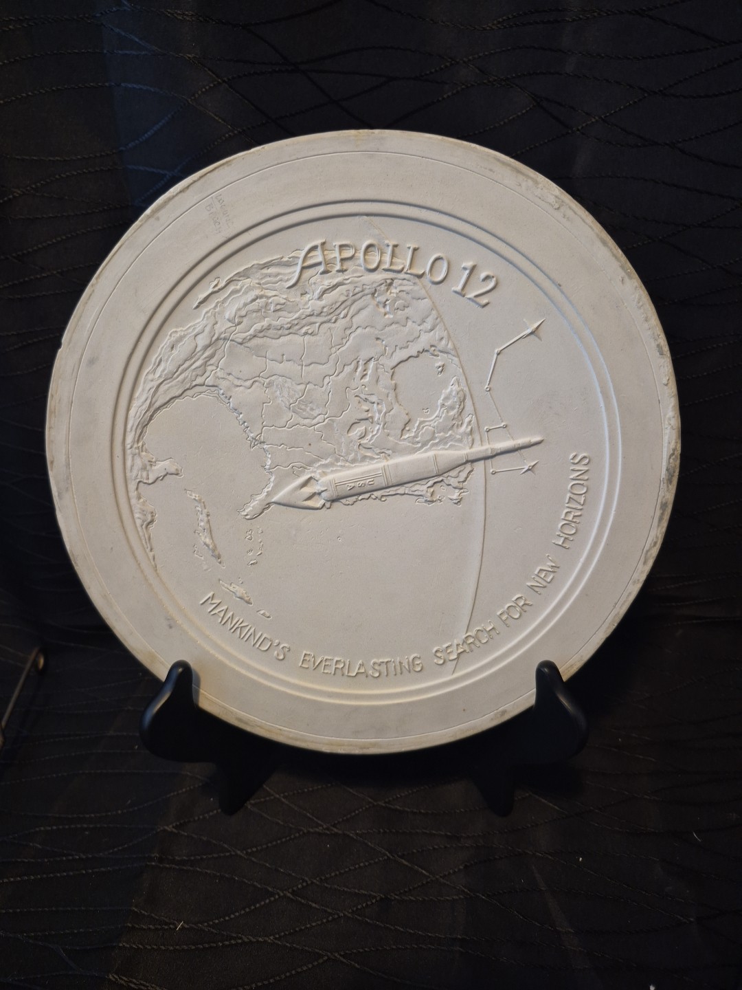Rare Apollo 12 Plaster Medal Study Stage #3 - Constantino Affer NASA Relief