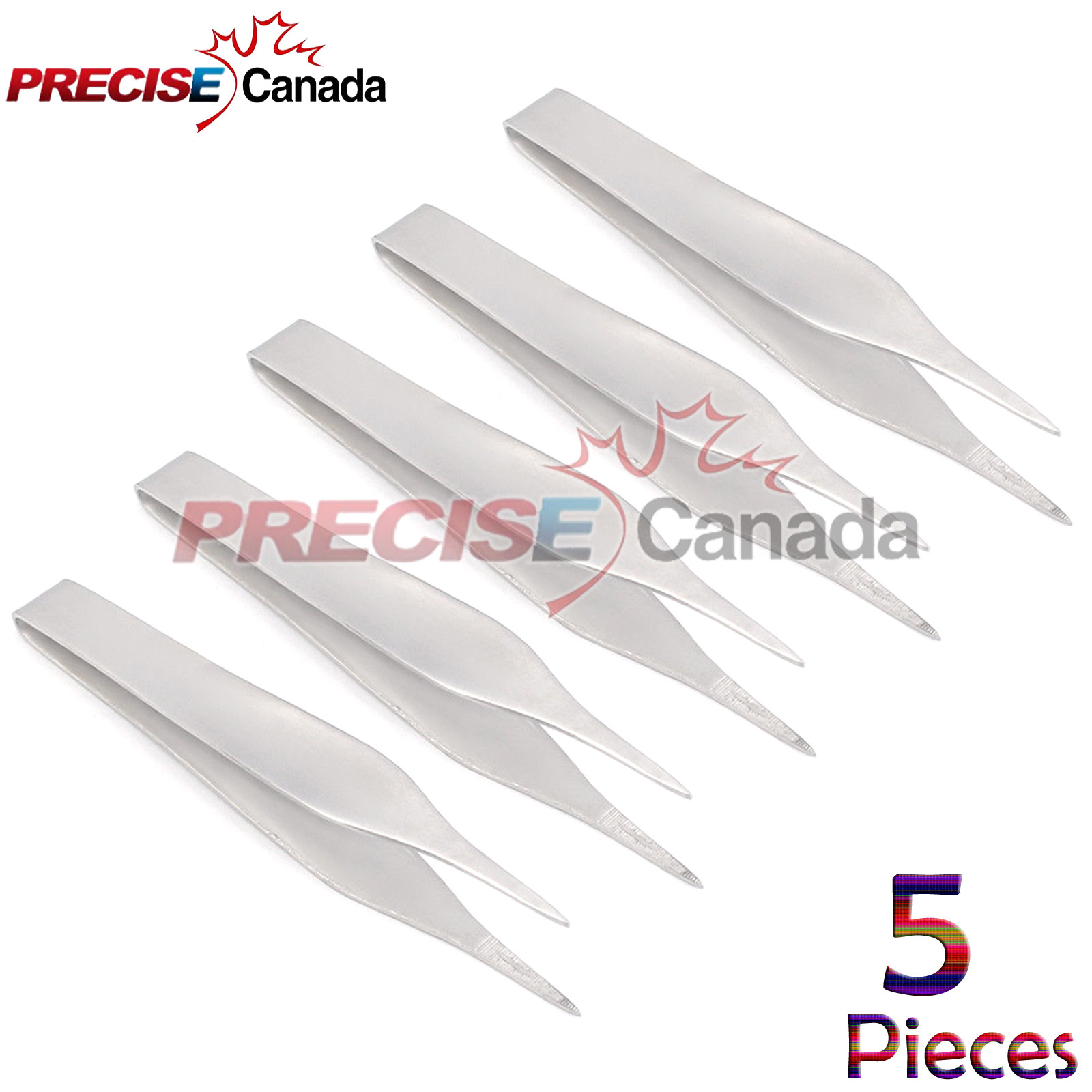 Set Of 5 Feilchenfeld Splinter Forceps 3" Serrated Surgical Instruments
