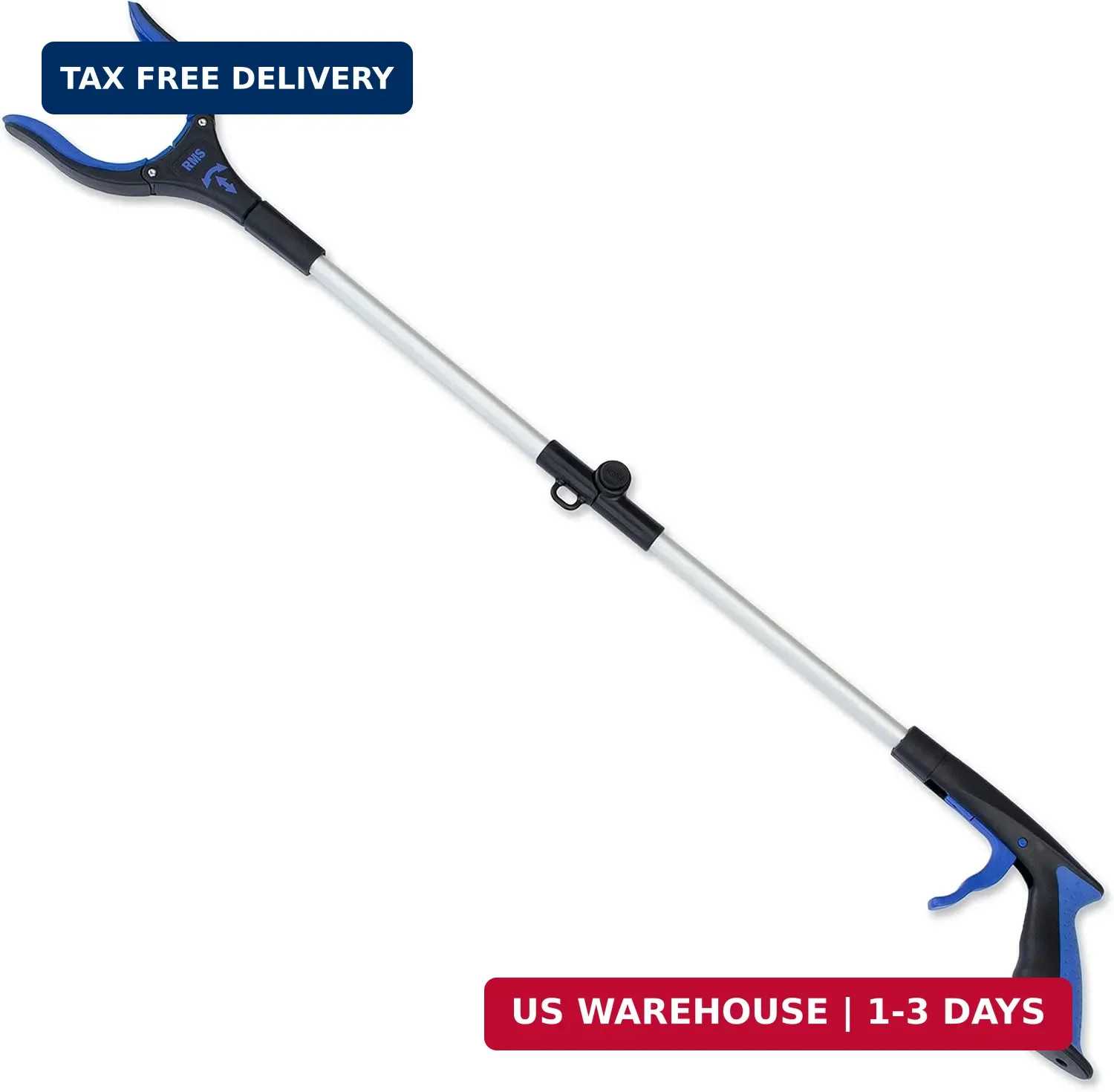RMS 34 Inch Extra Long Reacher Grabber - Foldable Gripper and Reaching Tool with