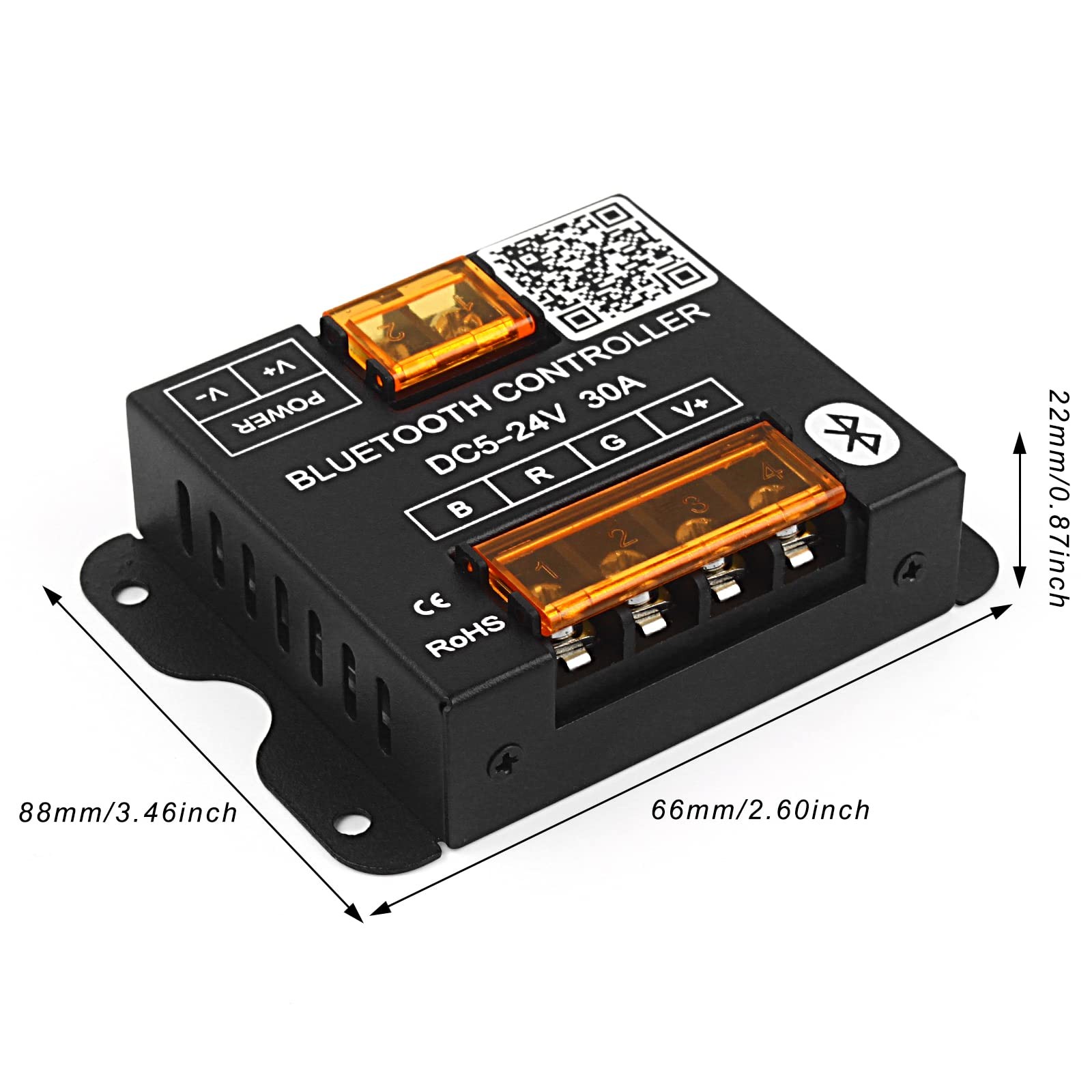 Bluetooth LED Music Controller DC5-24V 30A Smart RGB Bluetooth Controller wit...