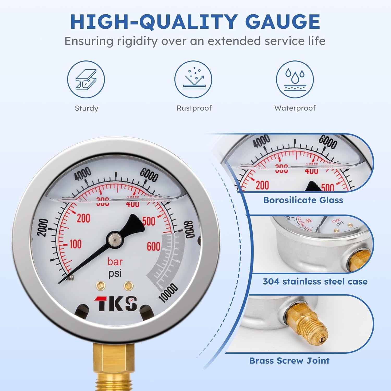 Hydraulic Pressure Test Kit 10000psi 5 Hoses 5 Gauges 13 Couplings 14 Connectors
