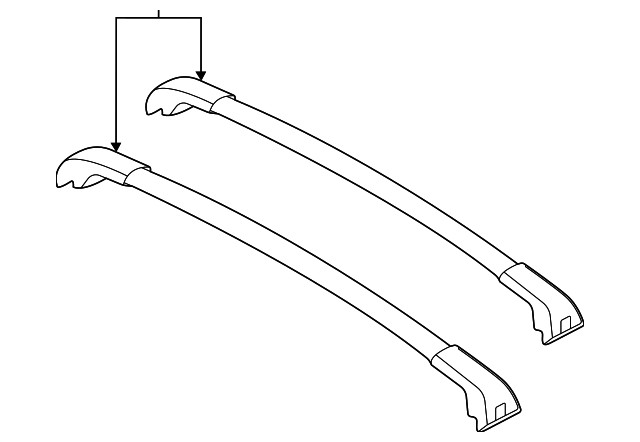 Genuine Ford Cross Bars - O.E 2-Piece Set LJ6Z-7855100-AA