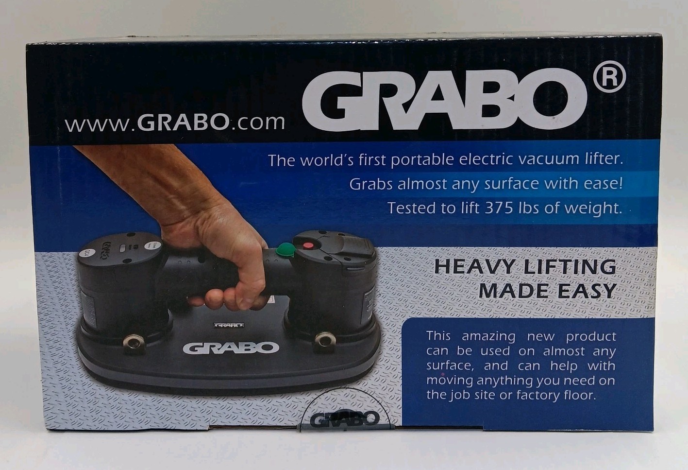 GRABO Nemo NG-V1-116423 Vacuum Suction Cup Lifter 375 lbs Lift - Brand New
