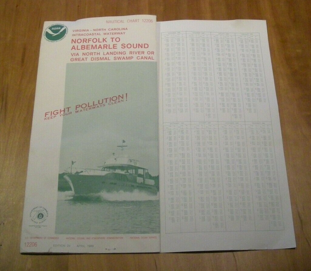 NOAA Chart Norfolk to Albemarle Sound 24th Edition 12206 map