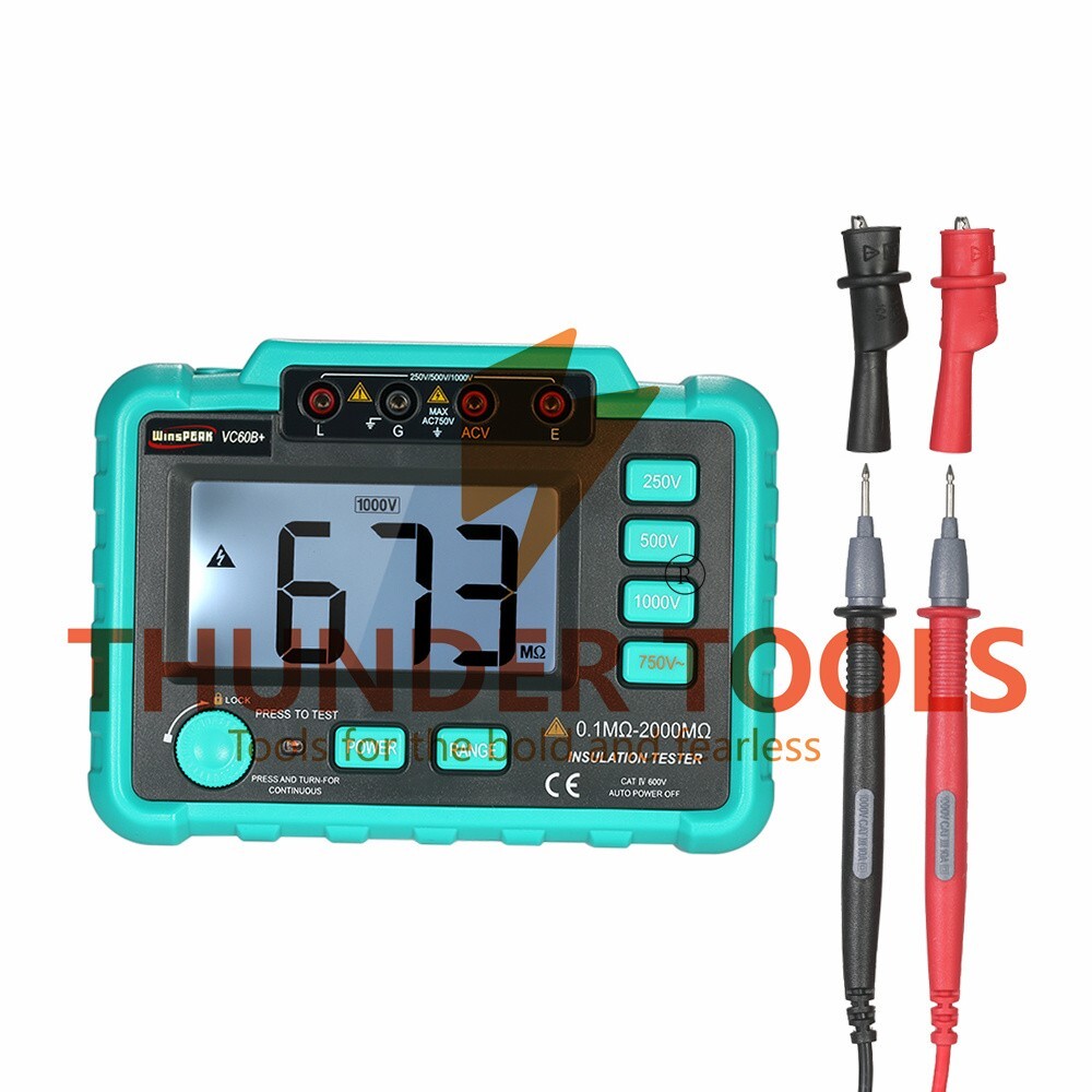 Thunder Tools WinsPEAK VC60B+ LCD Digital Insulation Resistance Tester