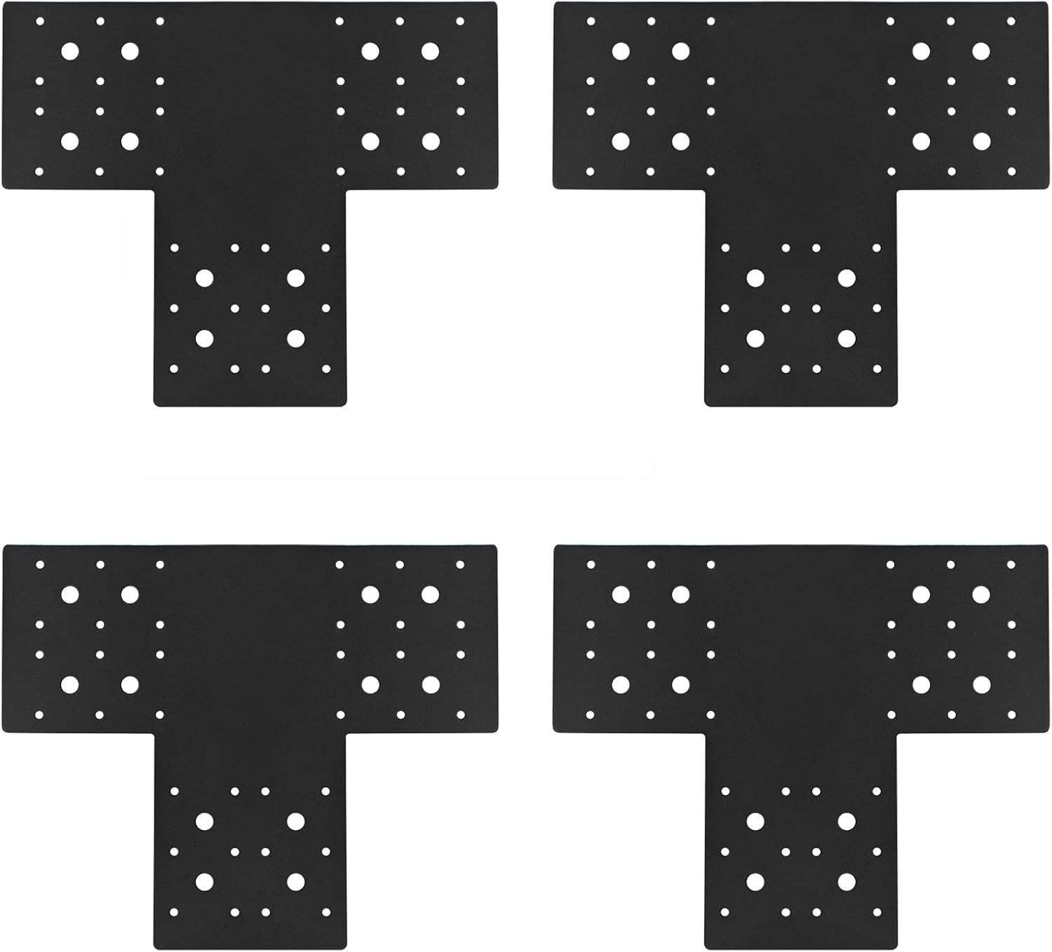 4 Pcs 16.9" T Post Bracket Black Mending Plate for 6x6 & 8x8 Frames