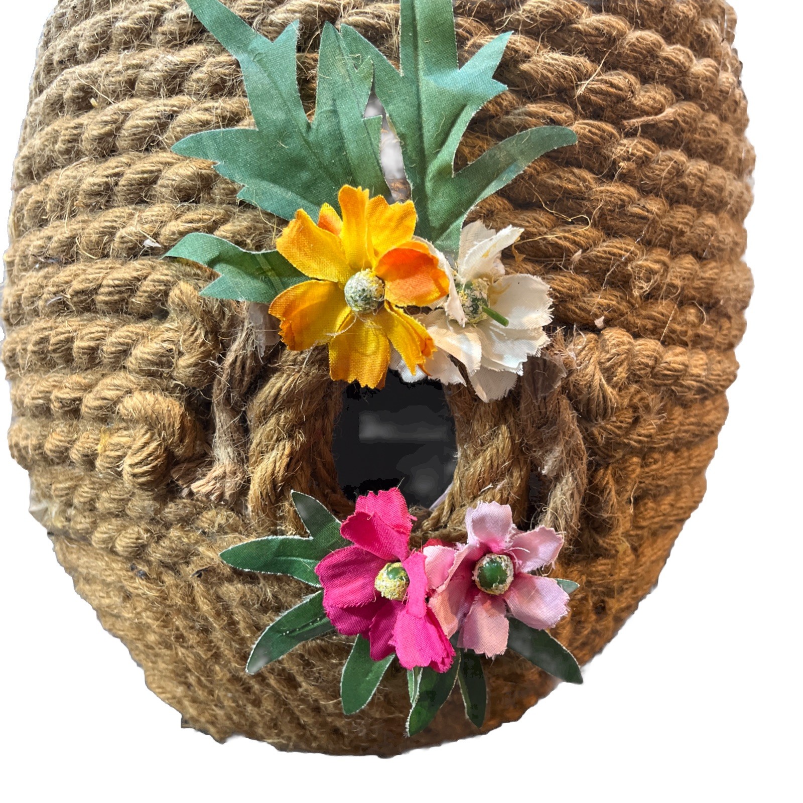 Large Primitive Rope Beehive Skep Farmhouse Decor 18” Rustic 18x10