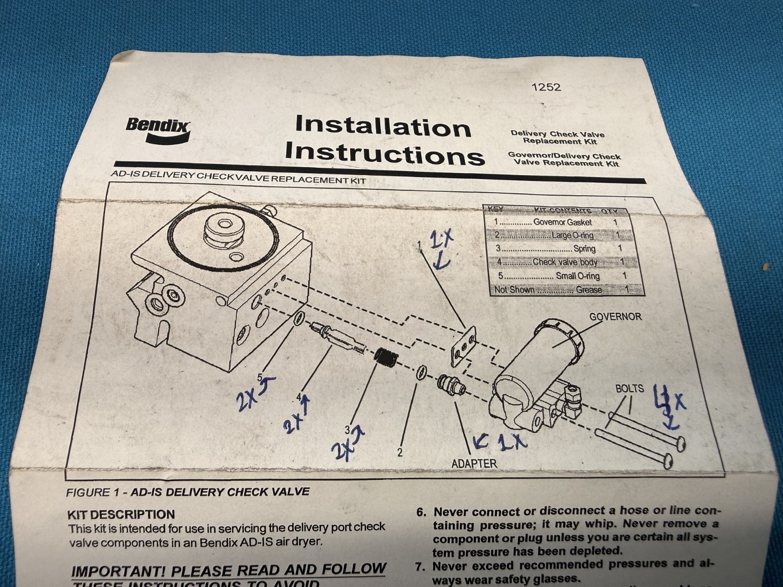Bendix 5004049 Brake Kit Parts – Partial Hardware Set – OEM Genuine