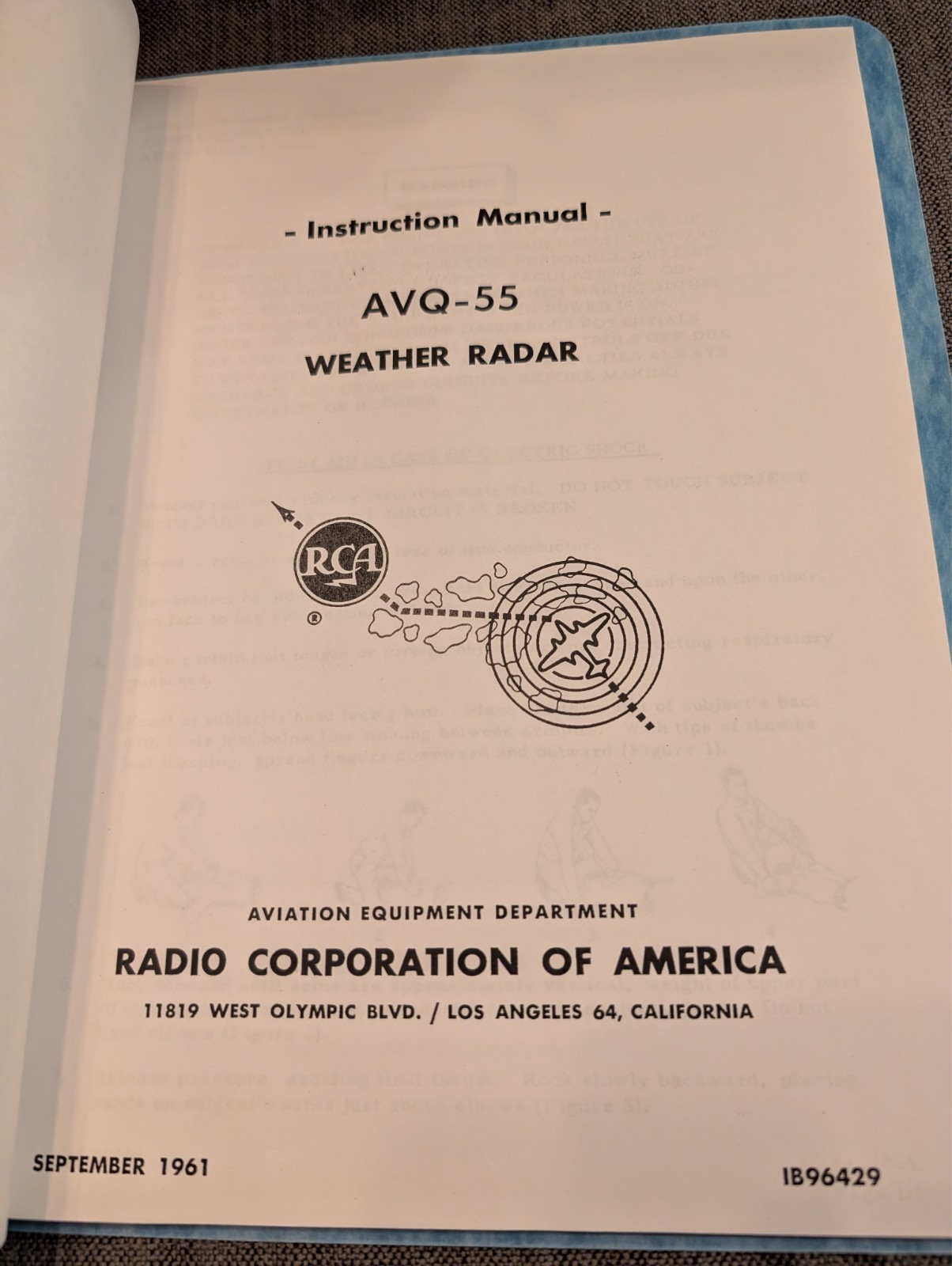 RCA AVQ-55 Weather Radar Instruction Manual