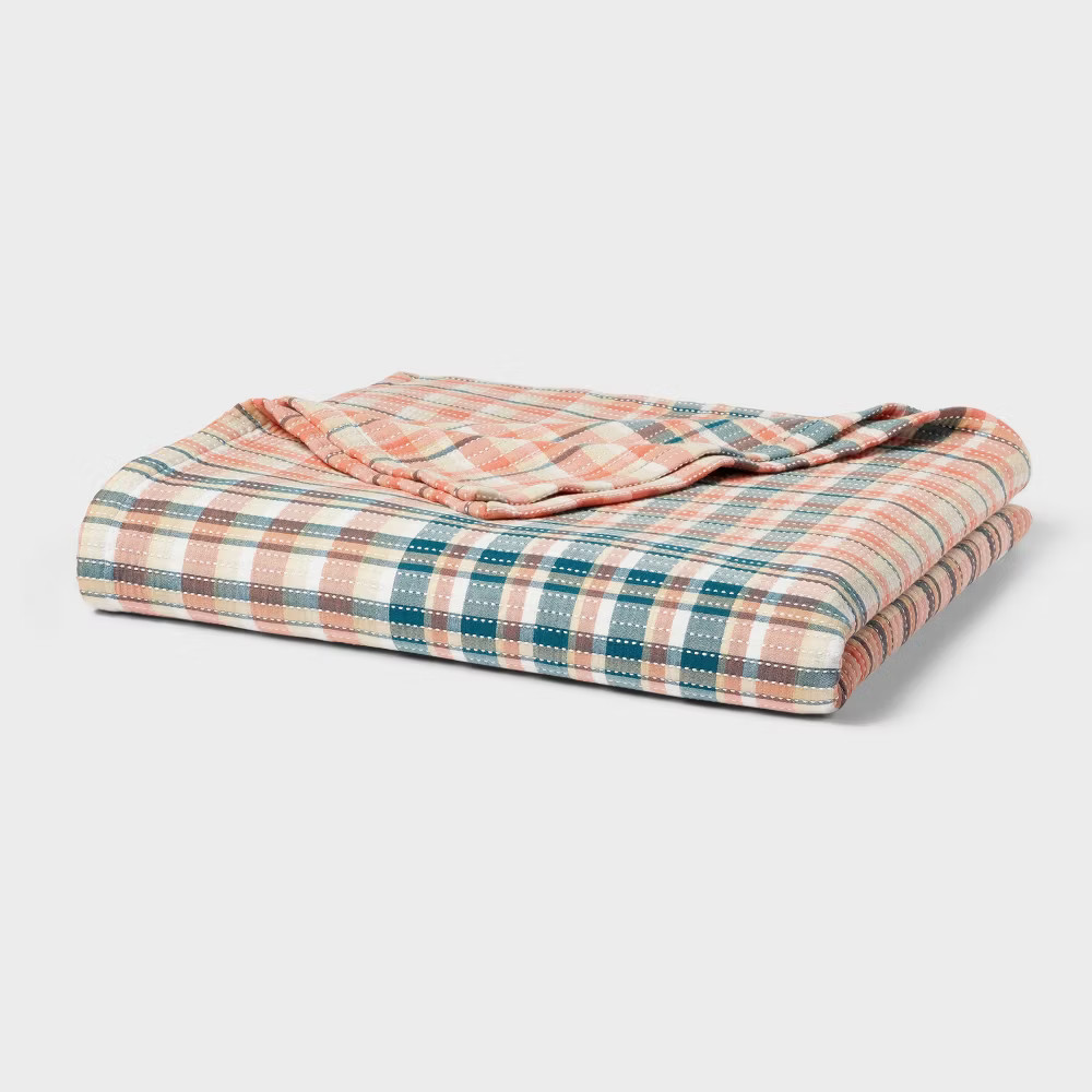 King Spring Matelasse Blanket Plaid - Threshold