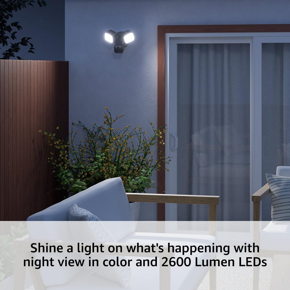 Wired Floodlight Camera - Smart Security Camera, 2600 Lumens, HD Live View, Enha