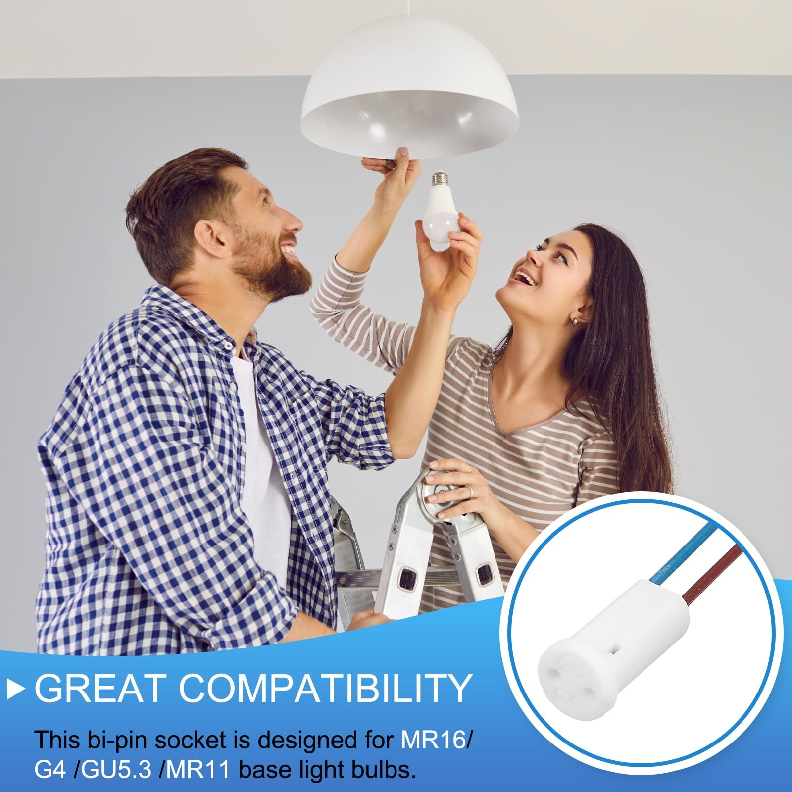 VIAPUICE G4 Ceramic Base Socket, 4Inch 30Pcs - Halogen Bulb 12V Ceramic...