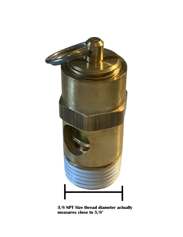 American Made 200 PSI 3/8 NPT Air Compressor Safety Valve   (1 Year Warranty!)