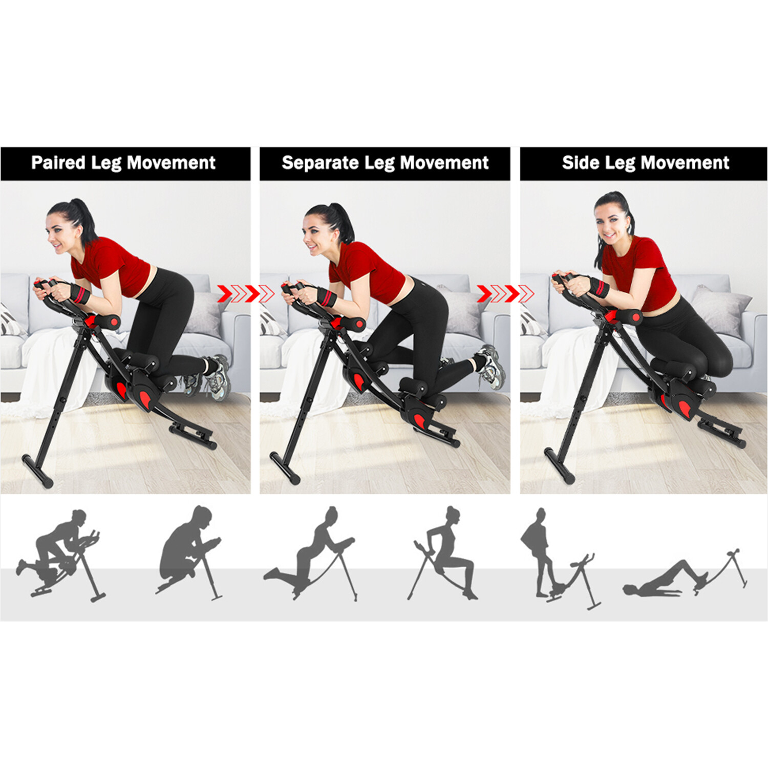 Pre-Owned Ab Workout Equipment Ab Machine Abdominal Exercise Foldable Home Gym