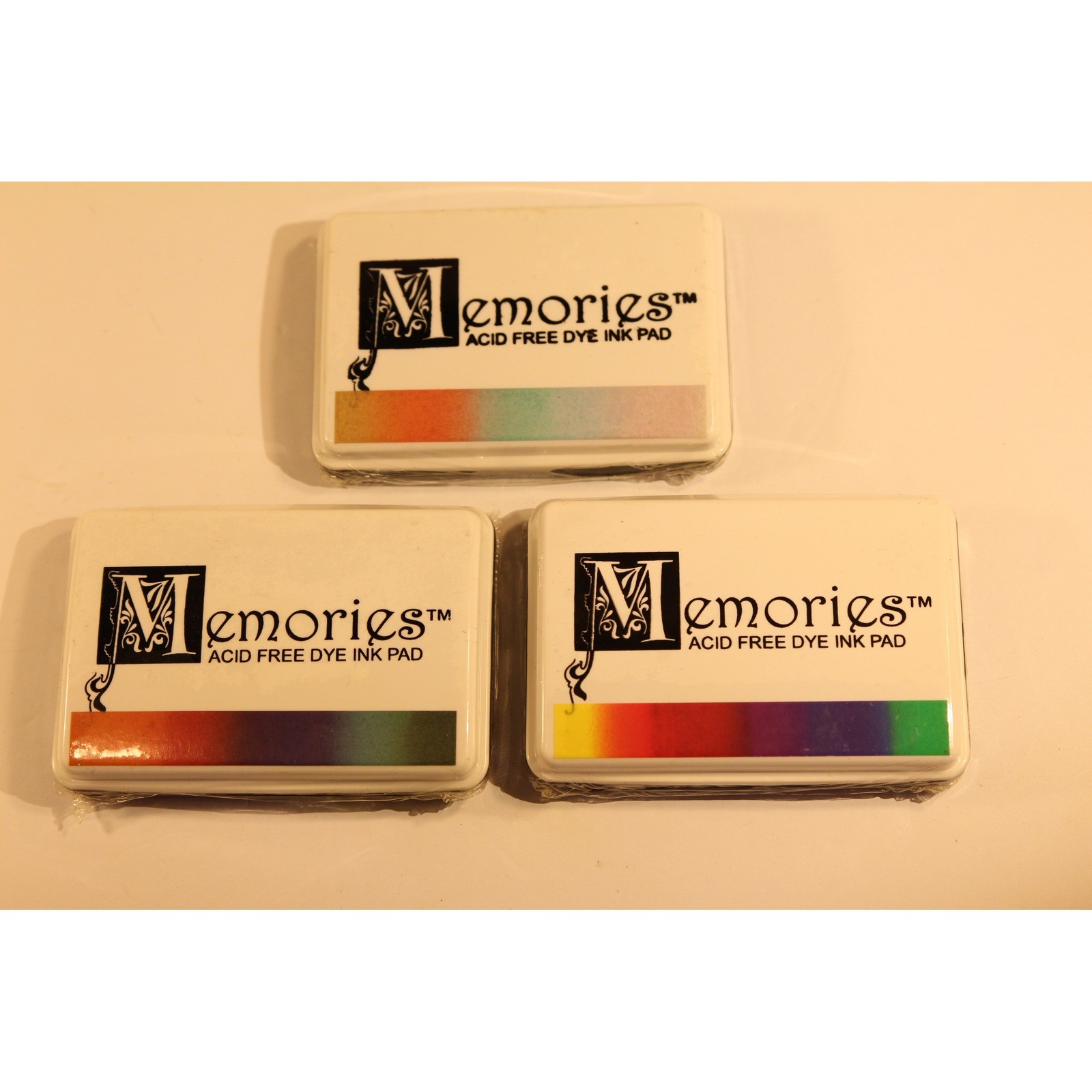 Lot of 3 Memories Acid Free Dye Ink Pads " Autumn-Caribbean-Primary" Sealed (F)