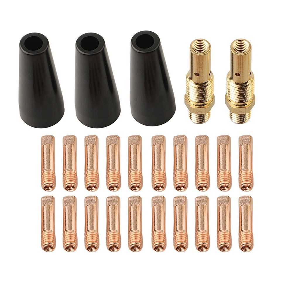 25PCS For MIG Welding Kit: Flux Core Gasless Nozzles Tips Diffusers for Lincoln
