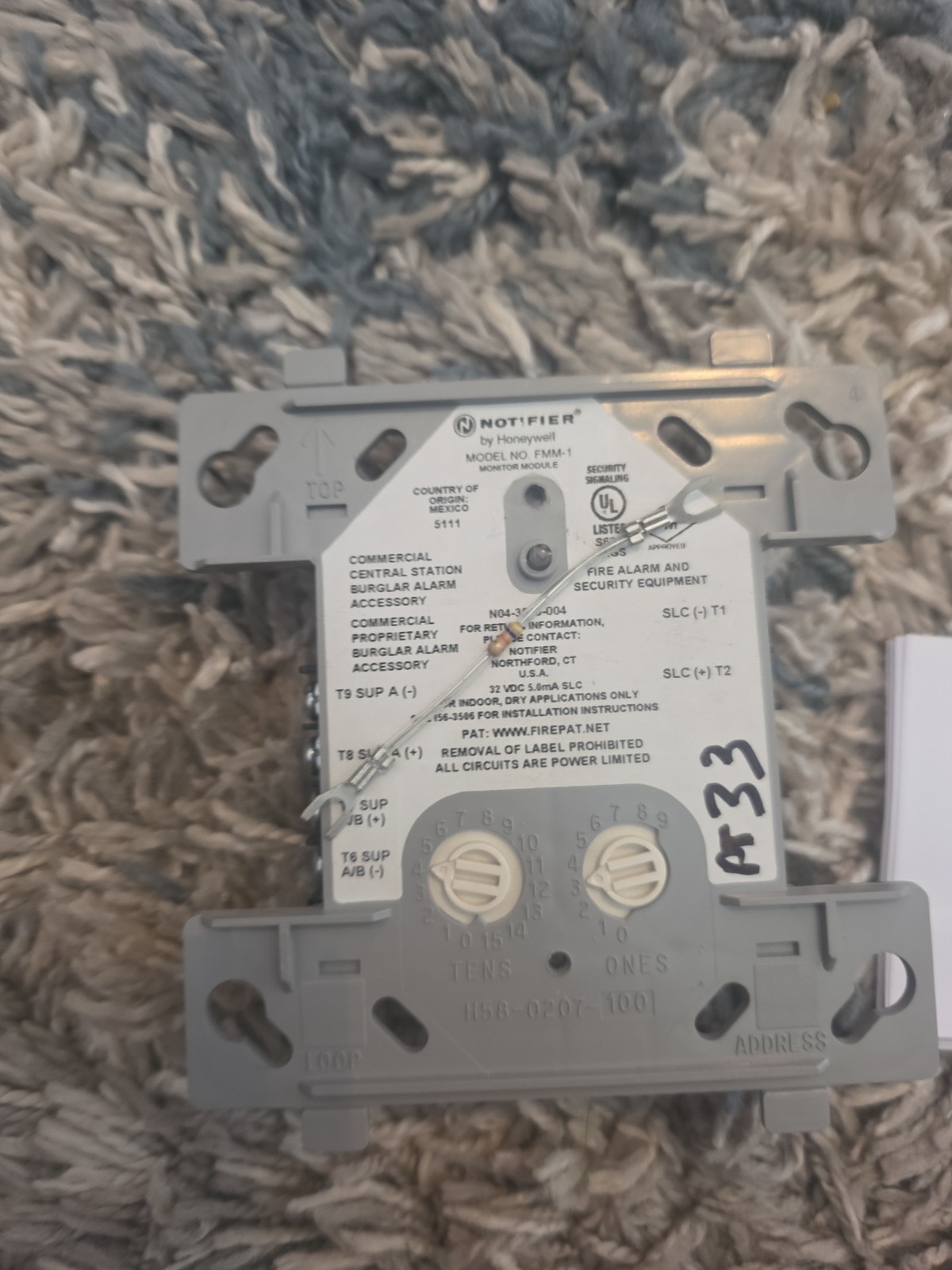 Notifier FMM-1 *Missing White Cover"