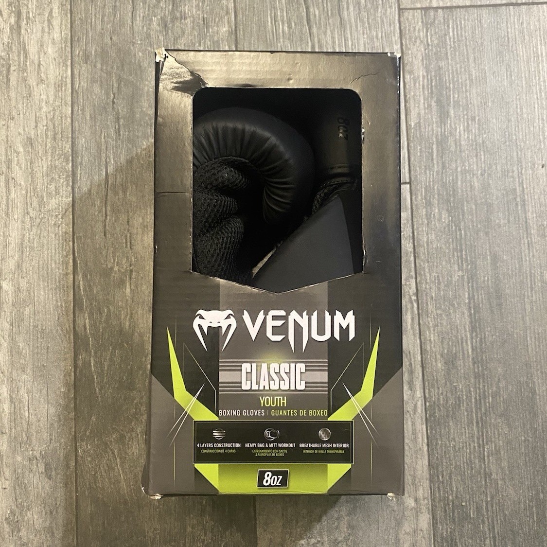 Venum Classic Youth Boxing Gloves Black 8oz