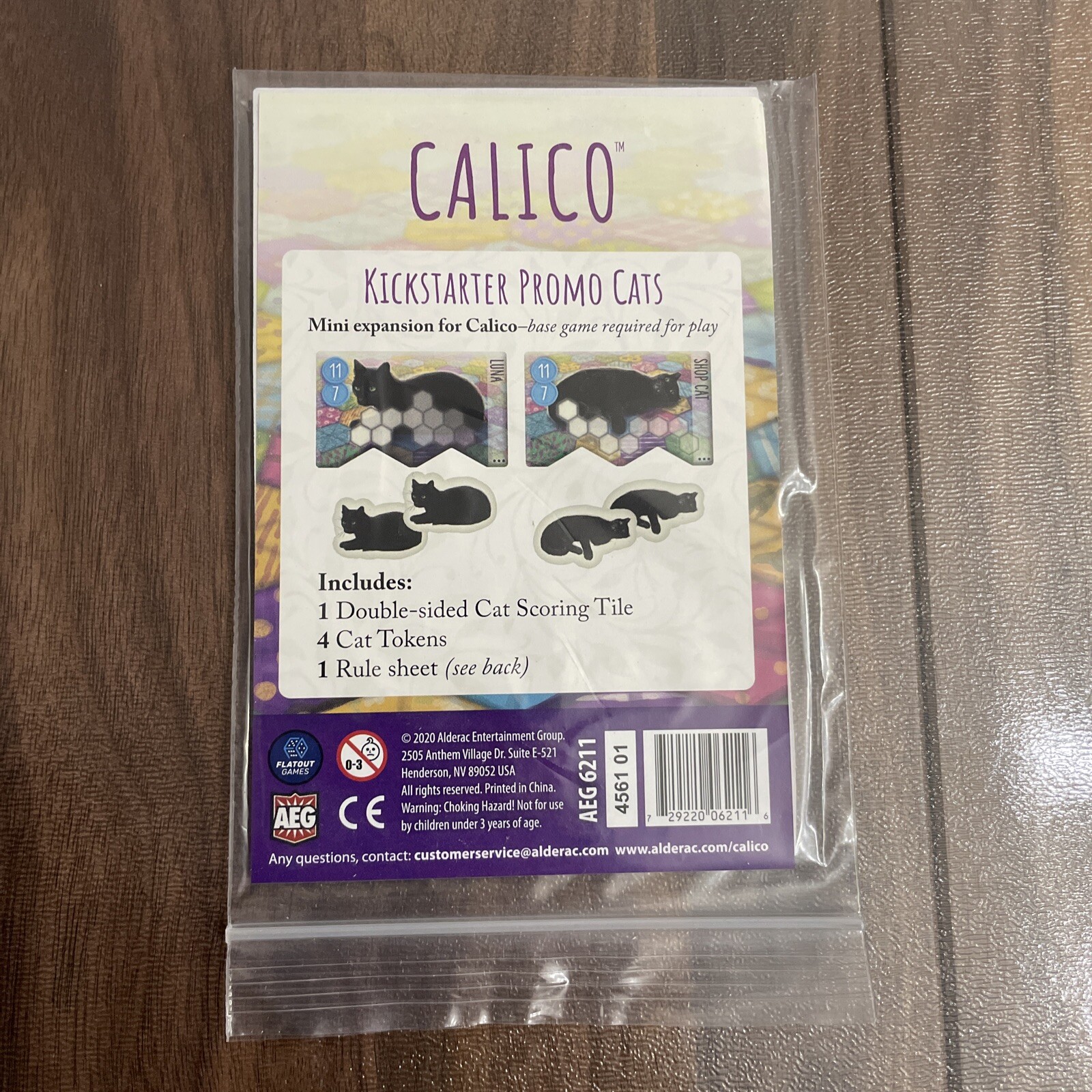 Calico Kickstarter Exclusive PROMO Cats Expansion / AEG Board Game / NEW