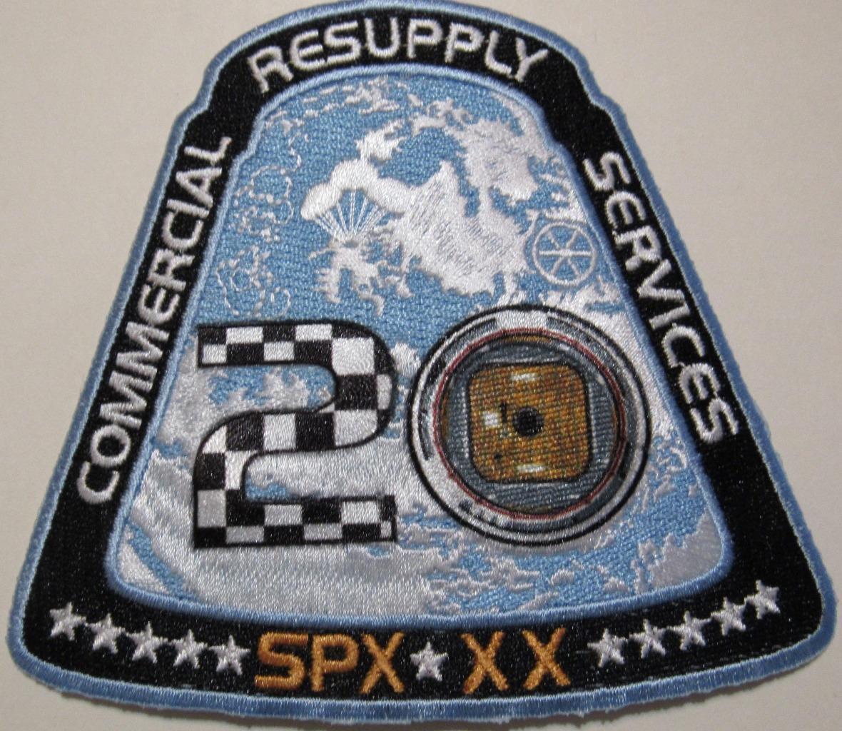 NASA SPACEX SPX-20 XX COMMERCIAL RESUPPLY SERVICES CRS-20 SPACE MISSION PATCH
