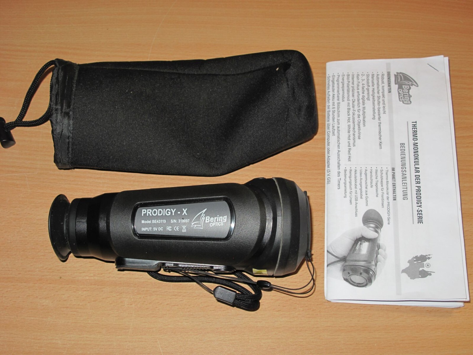 BERING OPTICS PRODIGY-X THERMAL MONOCULAR BE 43119 THERMAL IMAGING CAMERA EXCELLENT