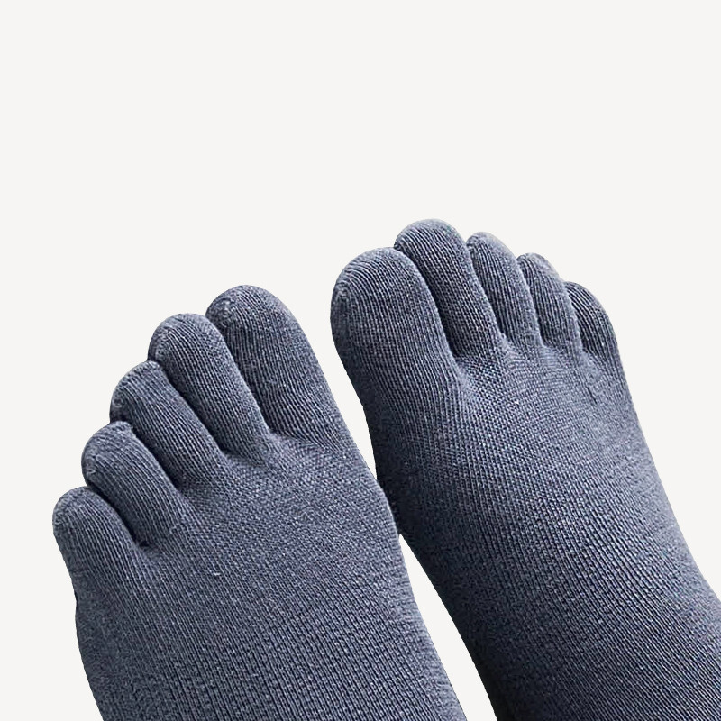 5Pack Men 100% Cotton Crew Ankle Athletic Five Finger toe Sport Black Socks 7-11