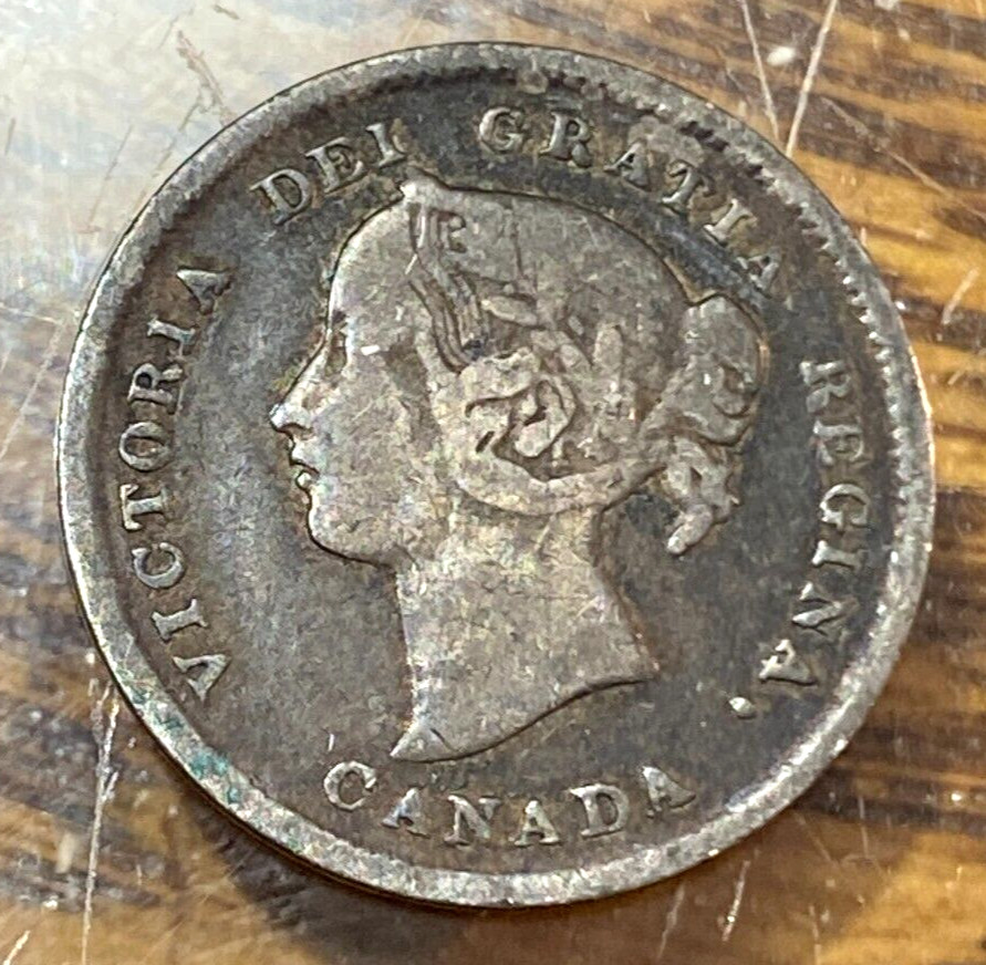 1892 Canada 5 Cents Nice Original Fine/VF KM-2 CHRC