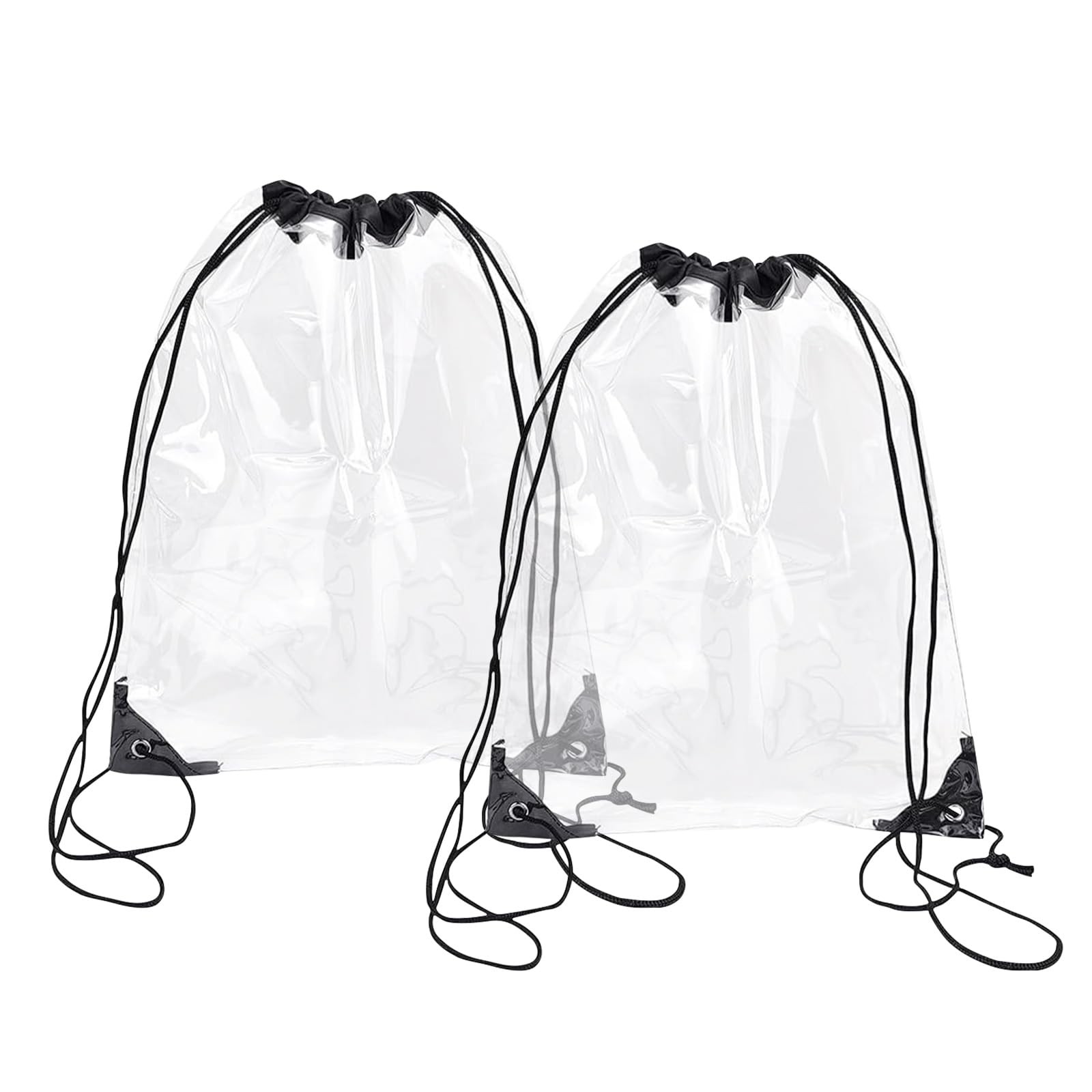 Clear Drawstring Bag for Men with Front Zipper Mesh Pocket Stadium Approved
