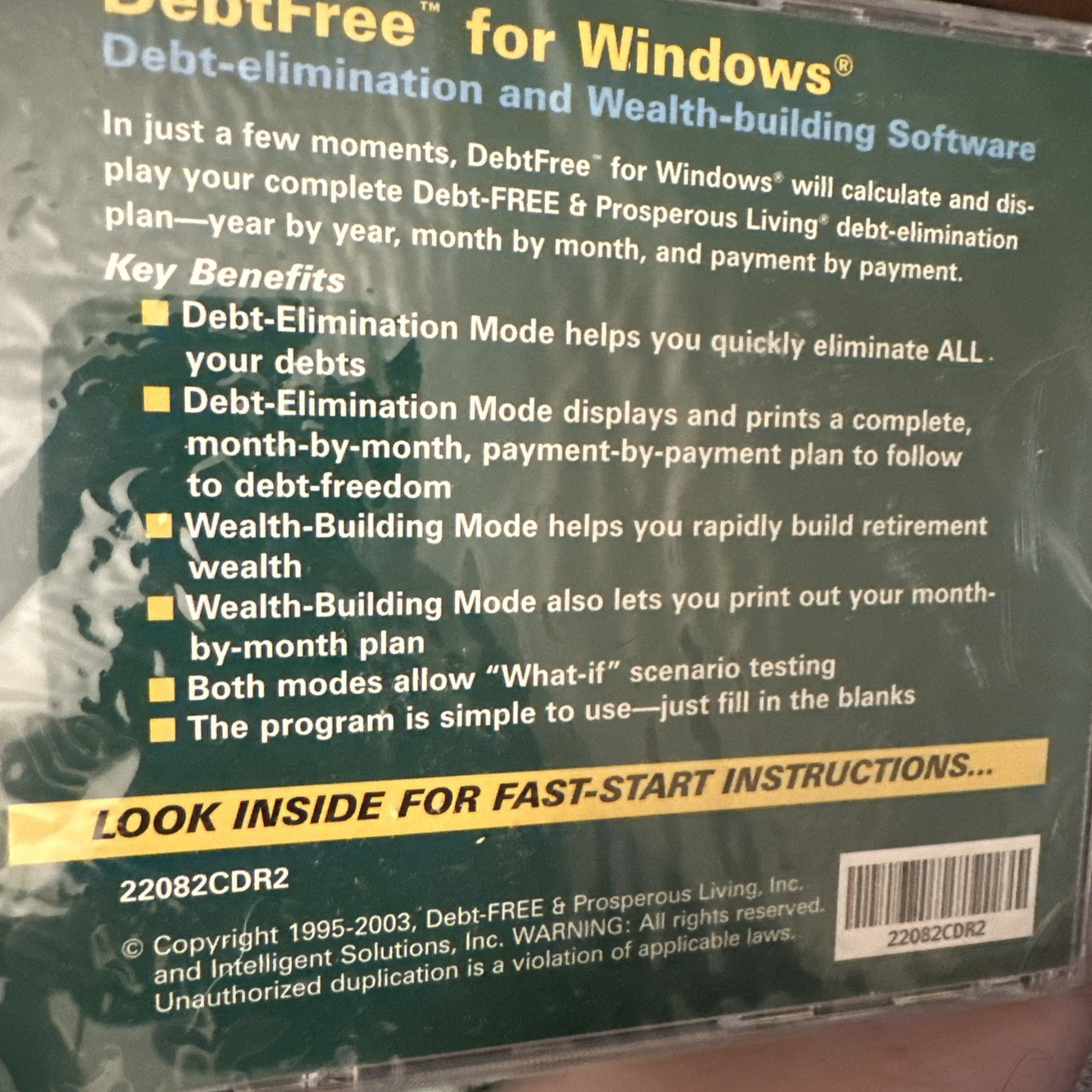 DebtFree Wealth Building PC CD-Rom Software for Windows Debt-Elimination