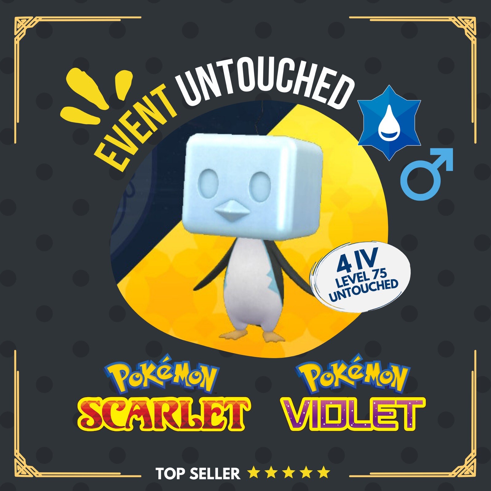 Eiscue Hard To Find Tera Raid Event 2024 Untouched IV Pokémon Scarlet Violet