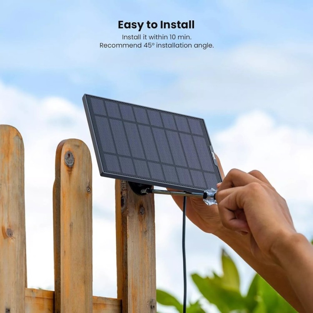 2PCS Solar Panel for Outdoor Security Camera 9.5ft Long Cable with TYPE-C Port