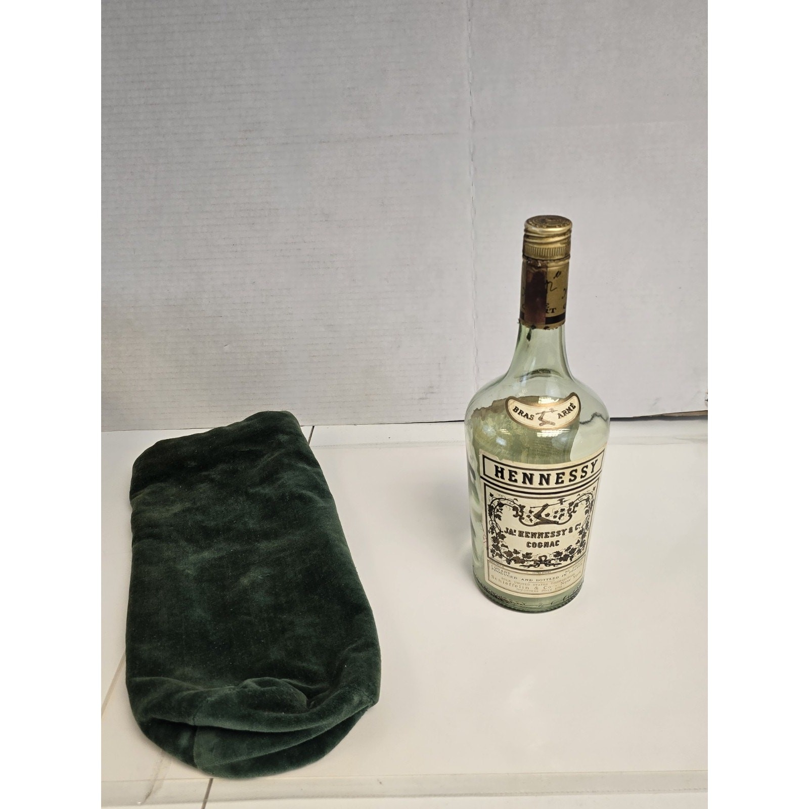 RARE Vintage Hennessy & Co Cognac Empty Bottle Clear - US ARMY OPEN MESS VHTF