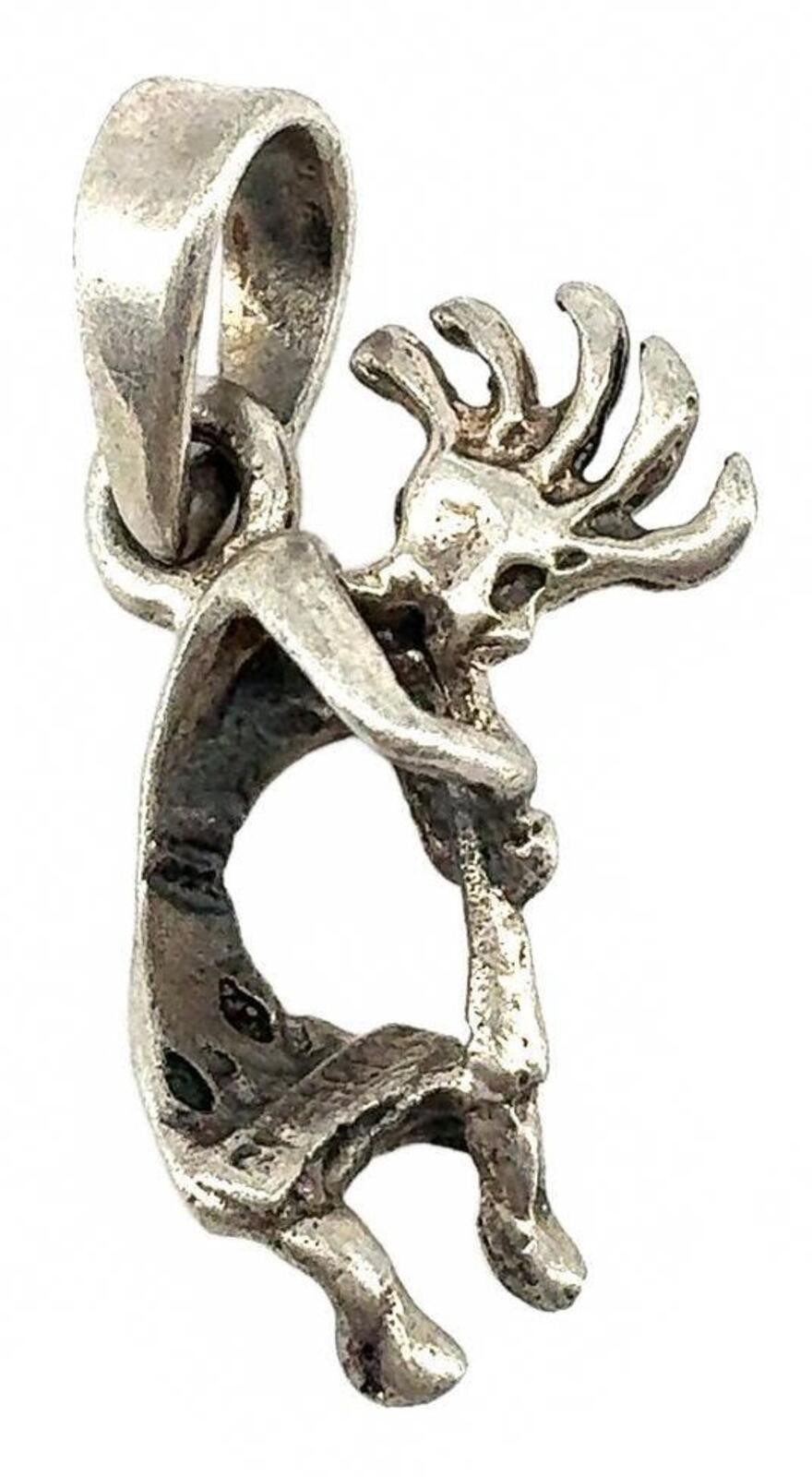 Vintage Sterling Silver Southwestern Kokopelli Pendant Small Flute Player Charm