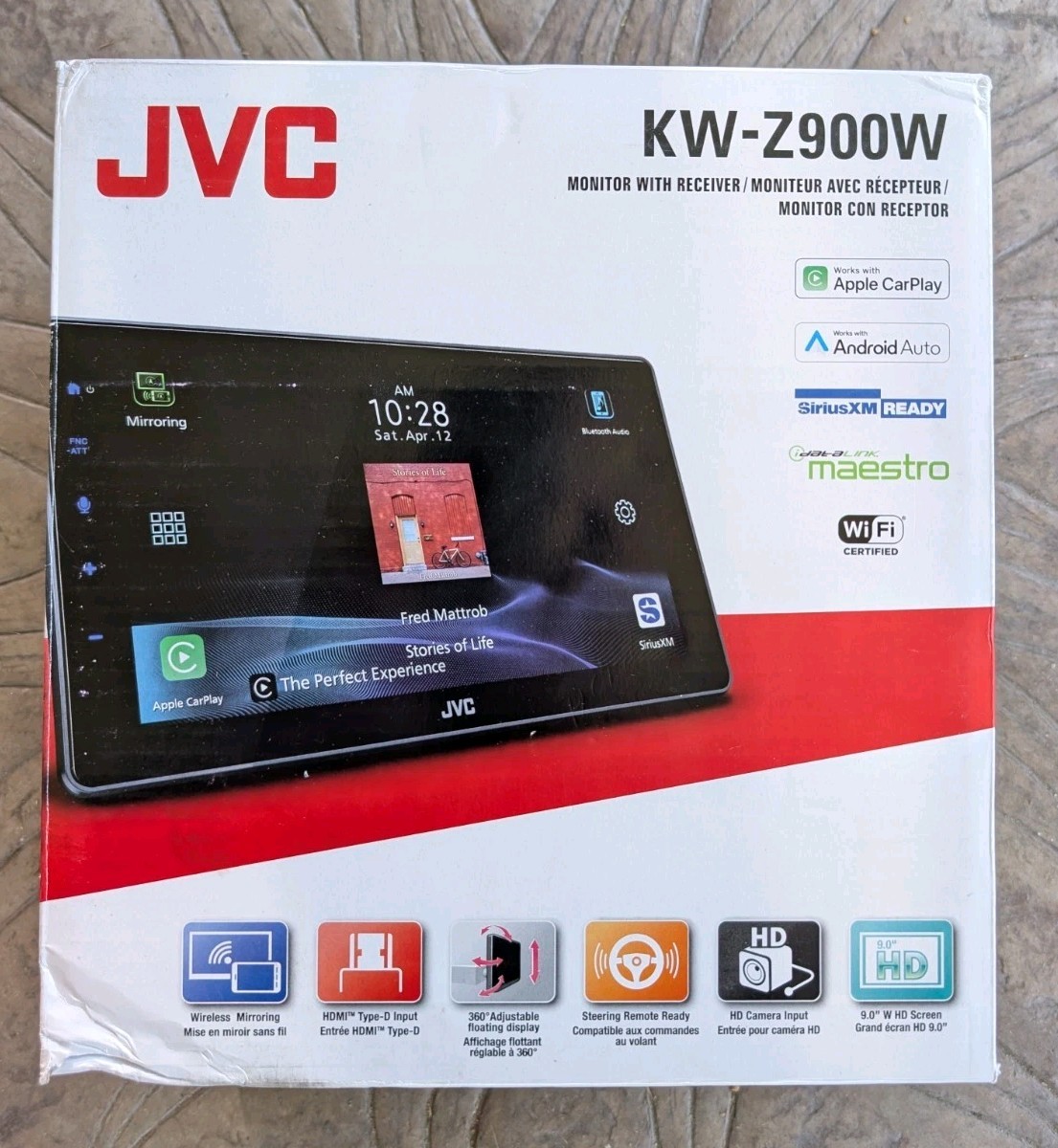 JVC 9 Inch Floating Digital Media Receiver New Open Box Item KW-Z900W