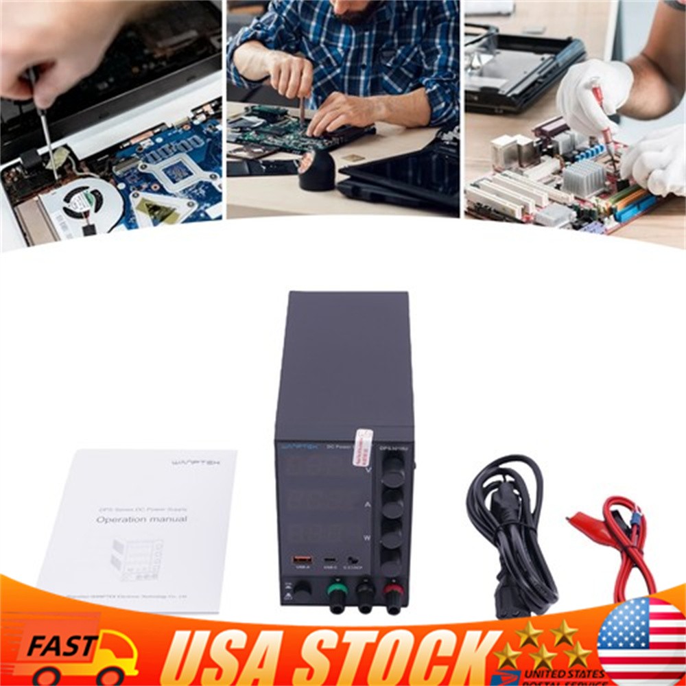 DC 0-30V 0-10A Power Supply Lab Variable Adjustable Regulated Bench Switching