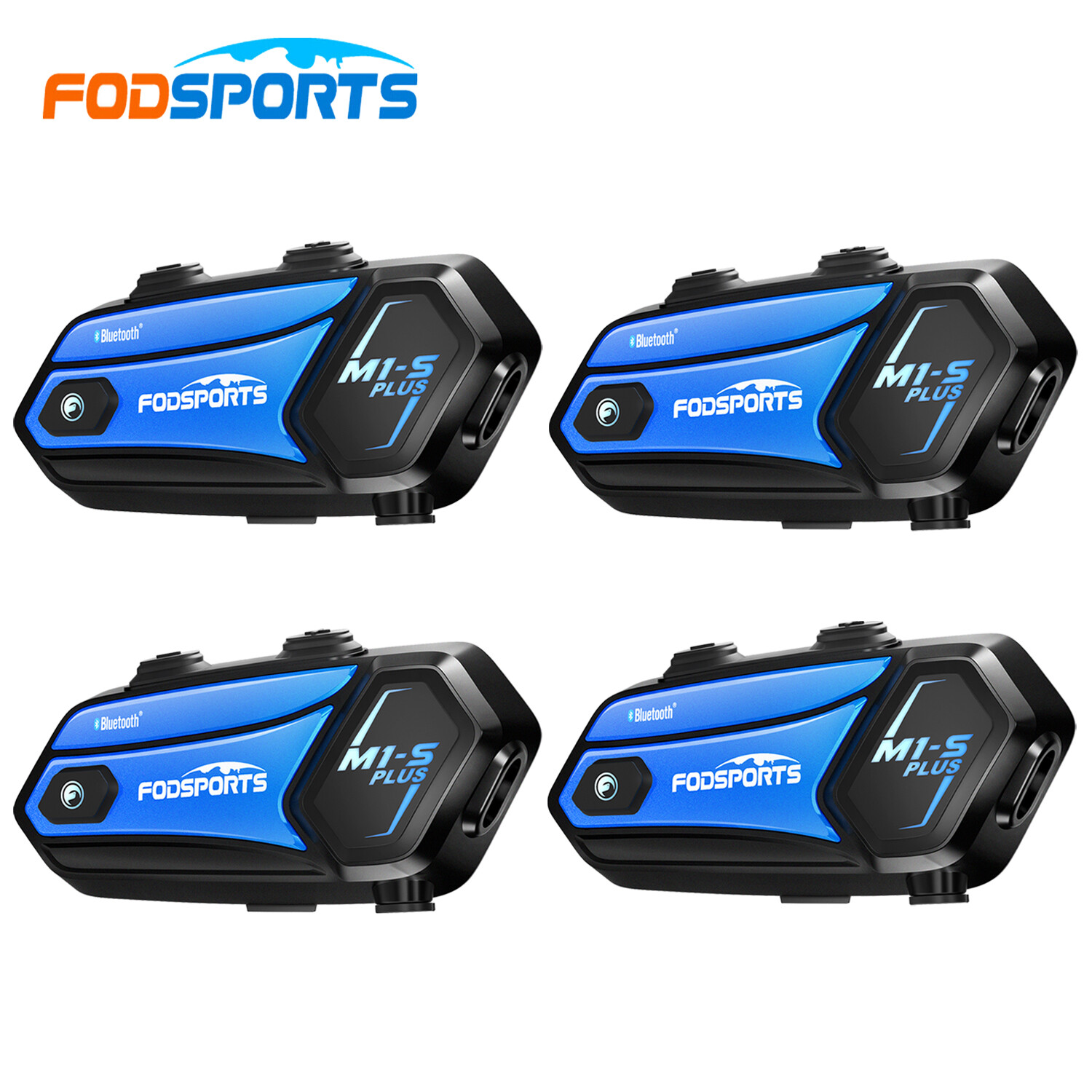 M1-S Plus 8 Riders Group Motorcycle Intercom Helmet Bluetooth Headset 2000m &FM