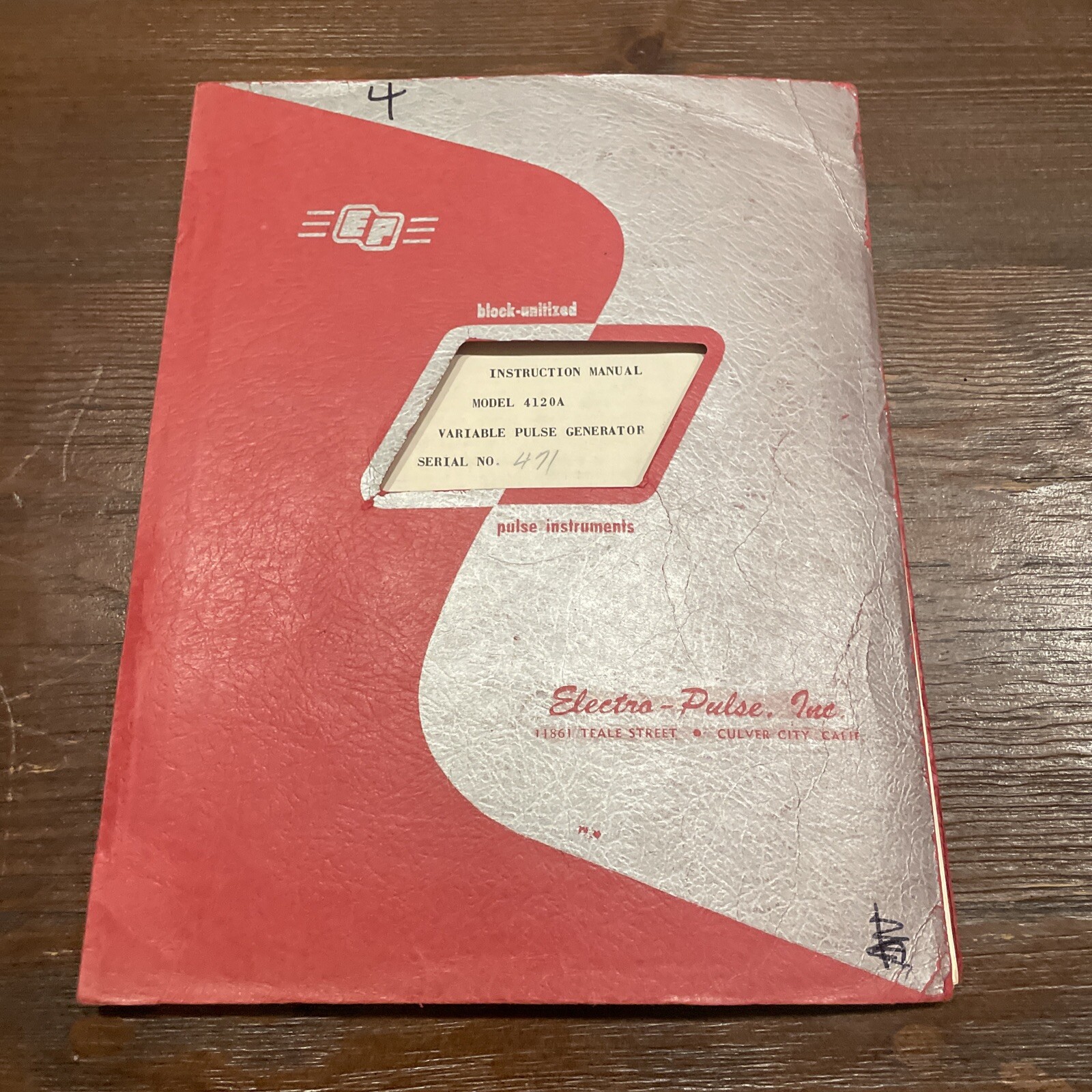 Electro-Pulse Model 4120A Variable Pulse Generator Instruction manual
