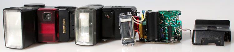LOT OF CANON FLASHES FOR PARTS 299T, 430EZ, 188A