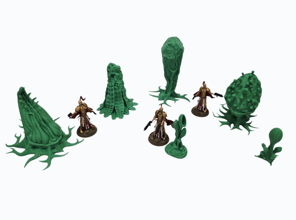 3D Printed Tabletop War Terrain Alien Plants Set E Perfect For 40K / Kill Team