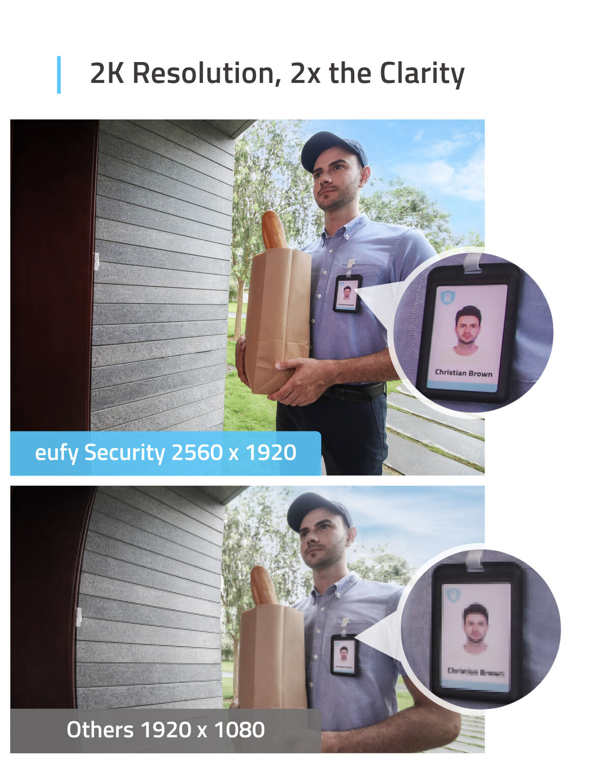 eufy 2K Smart Video Doorbell Security Camera Human Detection Wi-Fi Chime|Refurb
